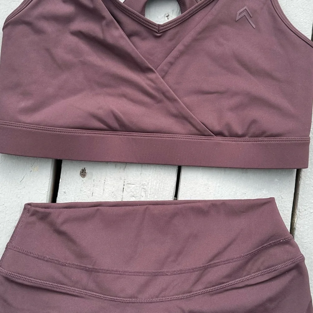 Oner Active Women's Athletic Shorts and Top Set Large Brown Active Matching Set - Picture 3 of 6
